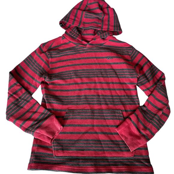 Quiksilver Other - Quiksilver Youth Medium Red/Gray Striped Thermal Top